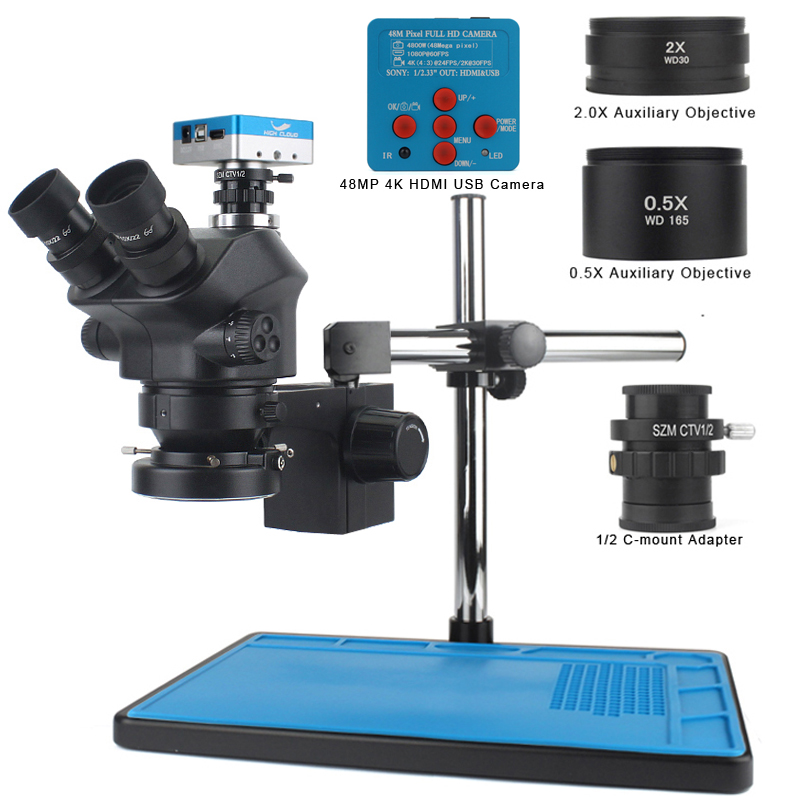 Simul-Focal Industrial Microscope 4K Hdmi - كاميرا فيديو بدقة 48 ميجابكسل و4K