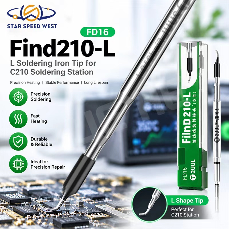 C210 Precision Soldering Station - 2UUL FD16 Find210-L: رأس لحام بديل