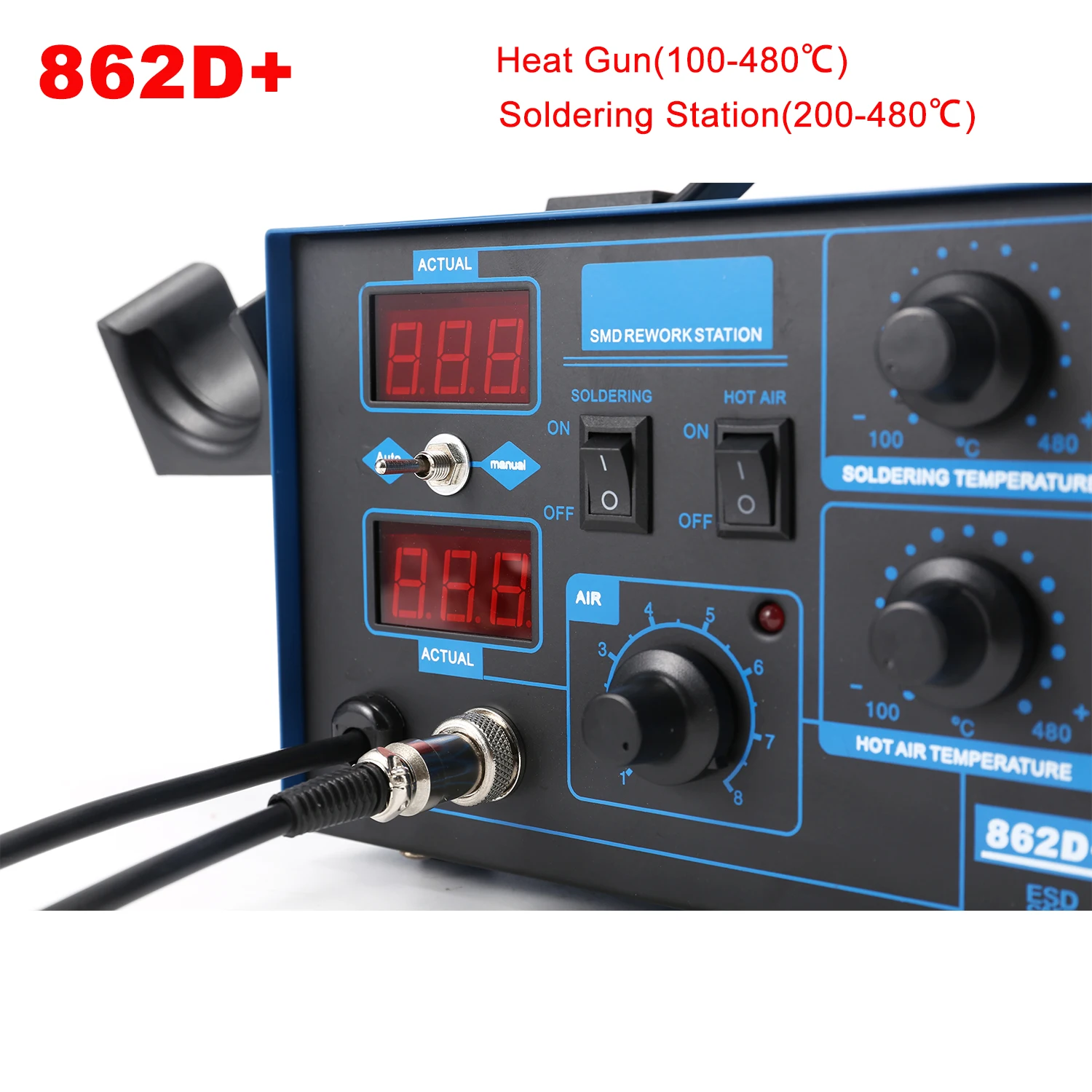 2 In 1 Soldering Rework Station 750W - محطة لحام 862D+ 2 في 1