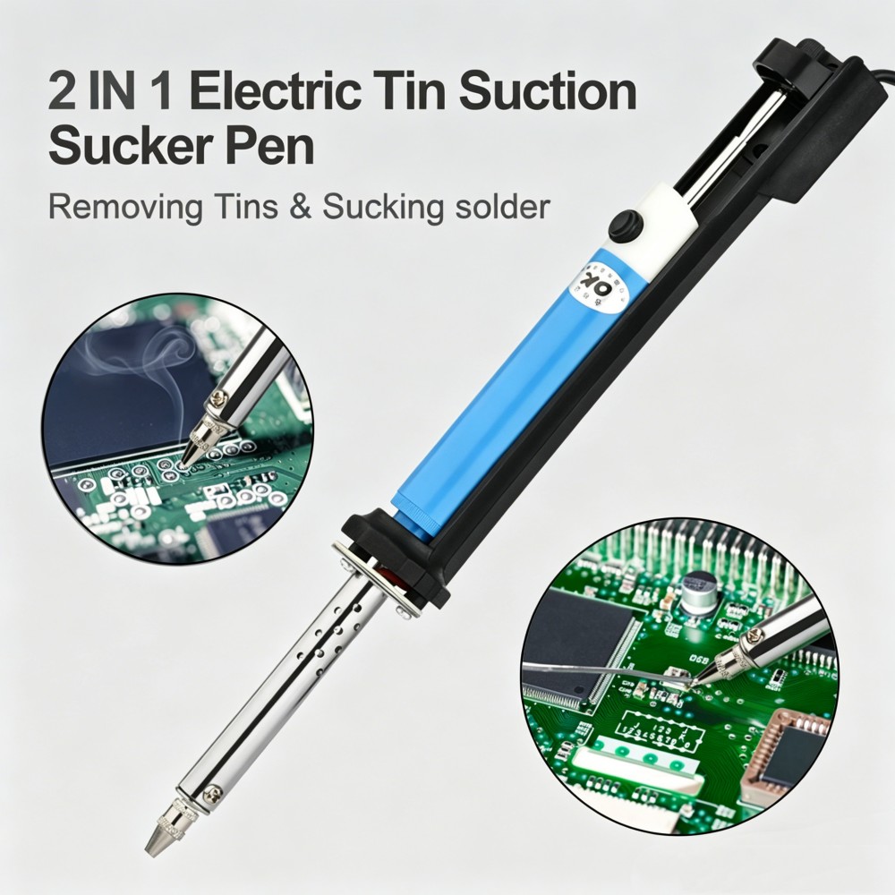 قلم إزالة اللحام الكهربائي بقو - مراجعة Desoldering Pump Electric Vacuum Station وسعره