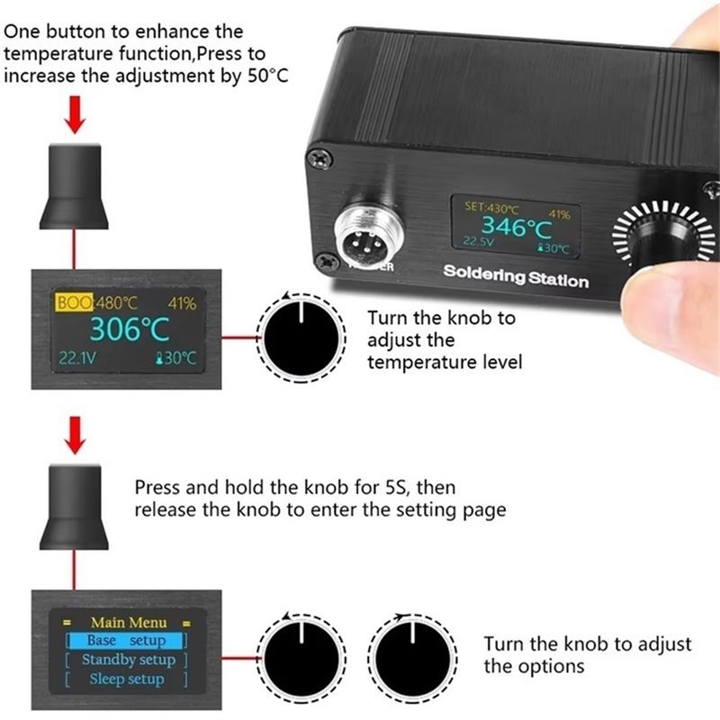 محطة لحام محمولة B23B T12 للإص - مراجعة T12 Soldering Station Oled وسعره