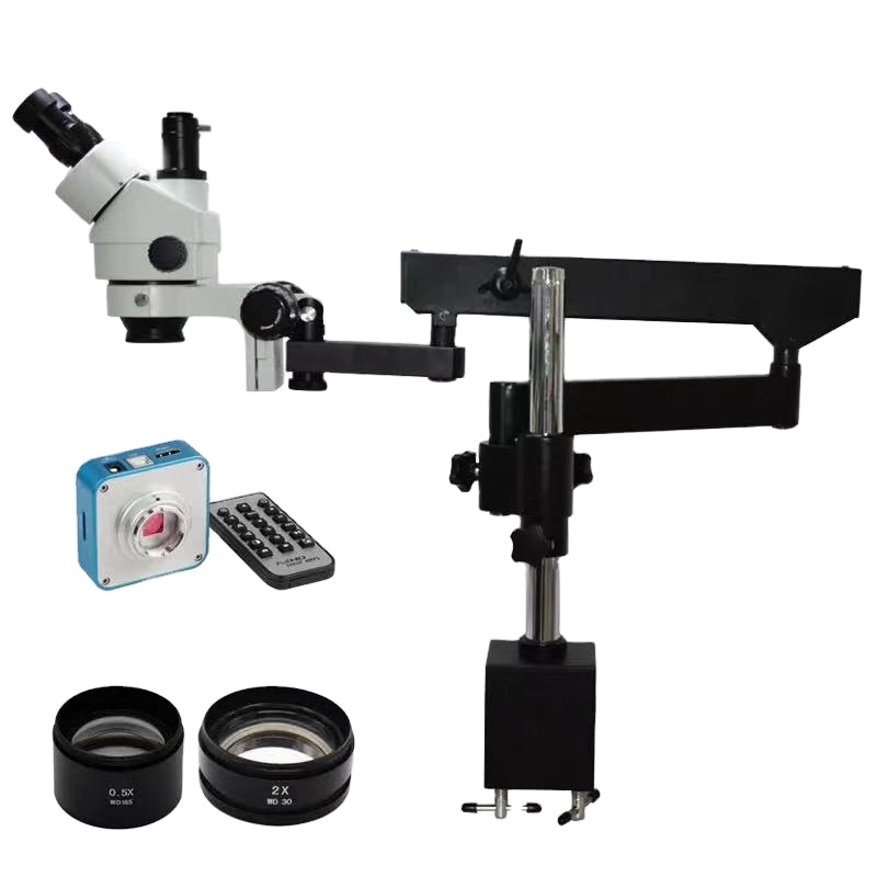 48MP 3.5X-90X مرنة تتحرك مفصلي - مراجعة Articulating Arm Boom Stand Microscope وسعره