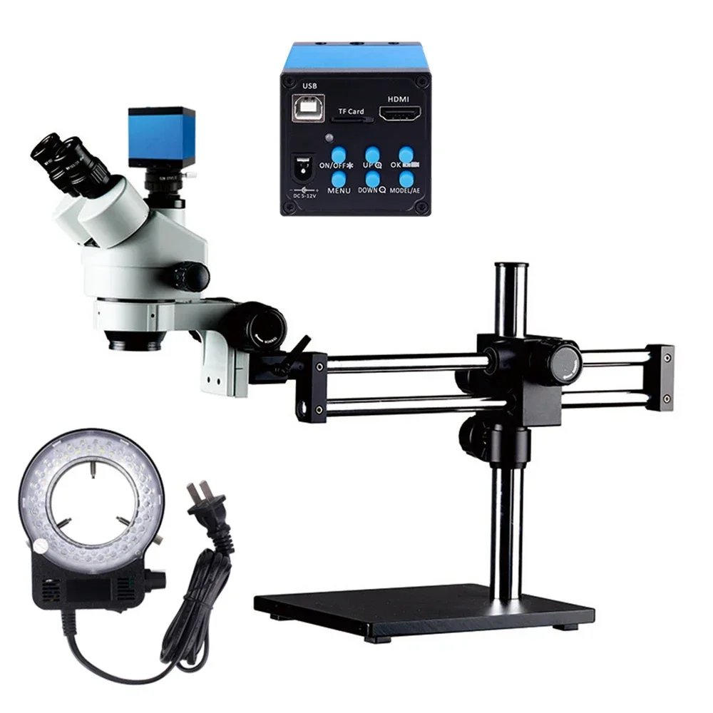2026/مجهر ستريو ثلاثي العدسات  - مراجعة Trinocular Stereo Microscope 7X-45X وسعره