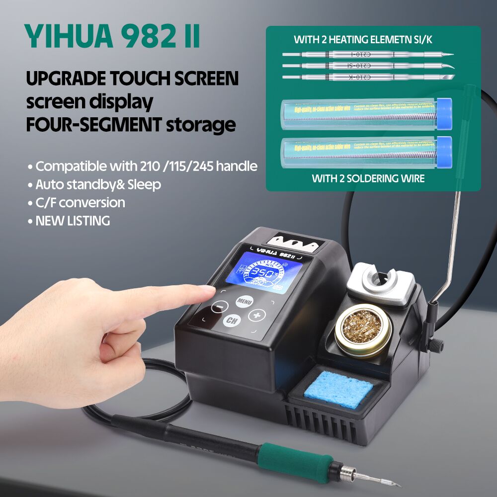 YIHUA 982-II شاشة تعمل باللمس  - مراجعة C210 Precision Soldering Station وسعره