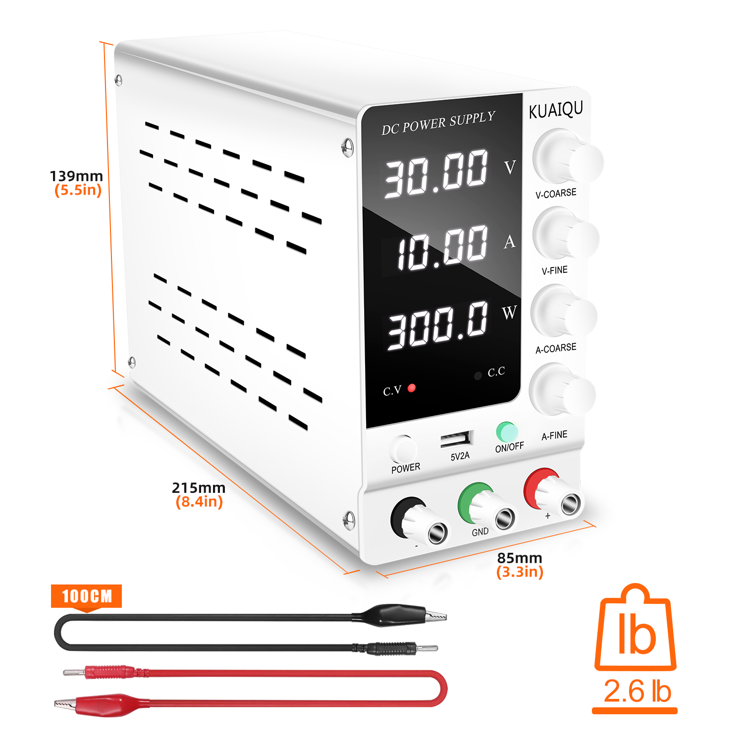 مصدر طاقة مختبري KUAIQU بتيار  - مراجعة High Precision Dc Power Supply 30V 10A وسعره