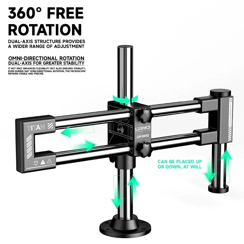 حامل مجهر ثنائي المحور LUOWEI  - مراجعة Articulating Arm Boom Stand Microscope وسعره